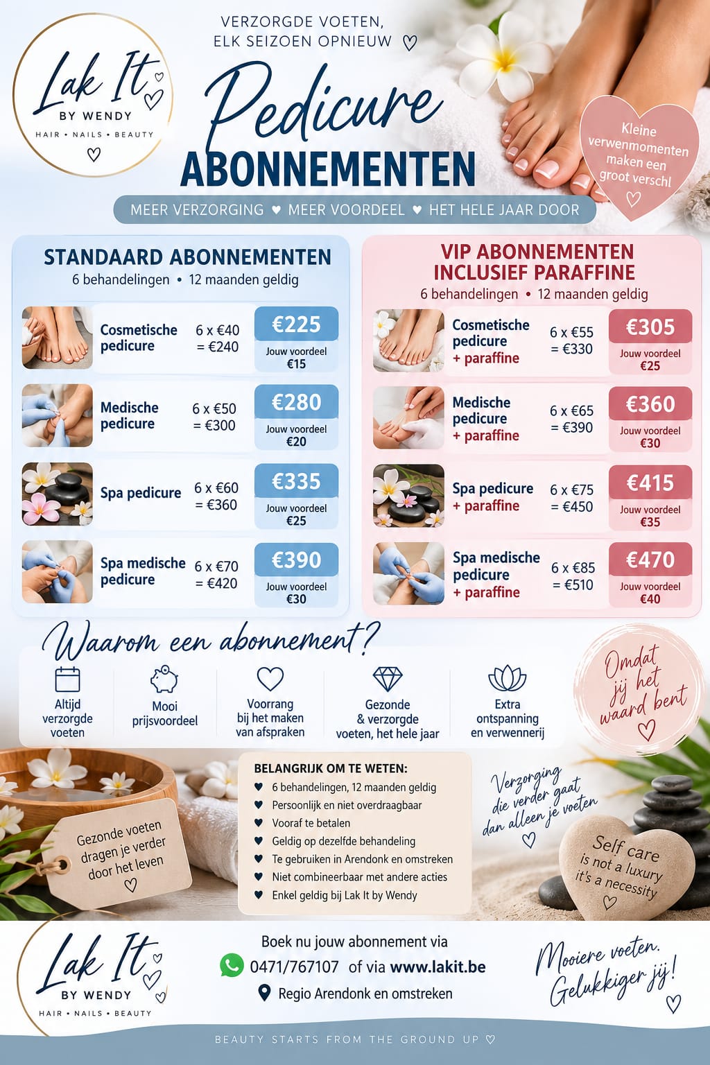 Pedicure abonnementen bij Lak It by Wendy